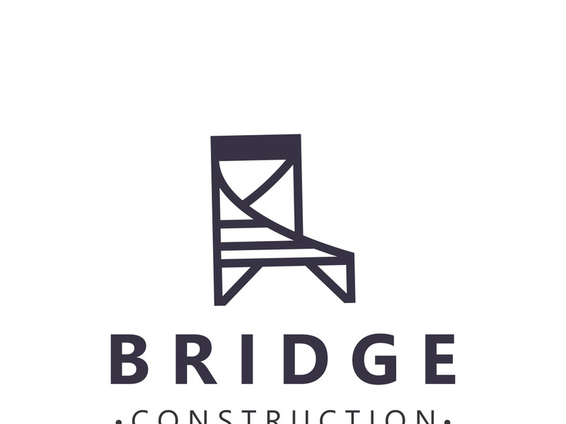 Minimalist Bridge logo suitable for building and construction workers vector design