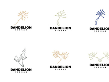 Dandelion Logo Flower Vector, Flower Plant Illustration Icon preview picture