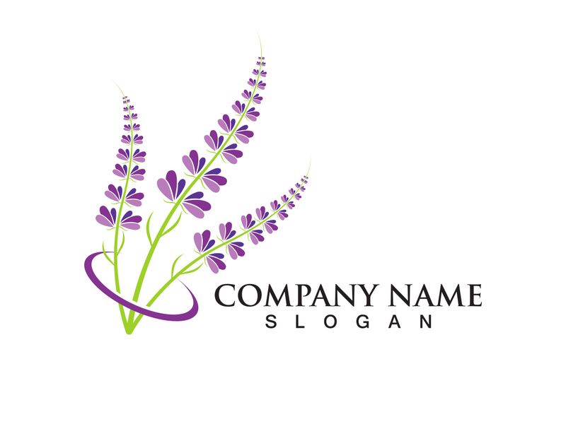 Fresh Lavender flower logo vector flat