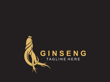 Ginseng logo herbal plant for medicine natural herbal design illustration idea