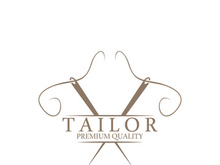 Tailor logo icon illustration template combination of buttons for clothes, thread and sewing machine, for clothing product design