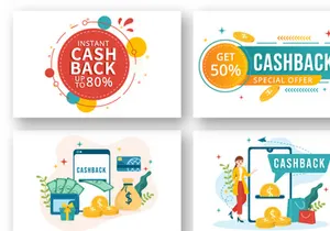 16 Cashback Vector Illustration