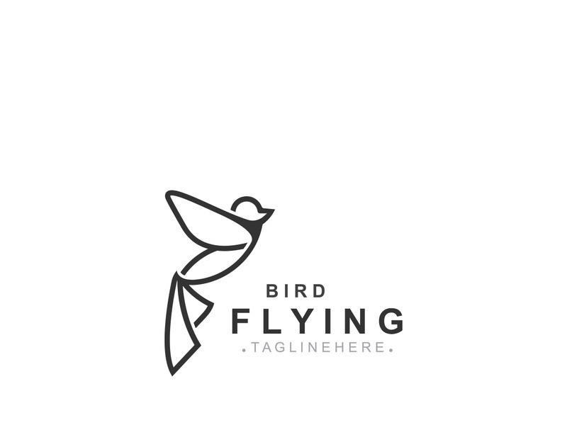 Bird simple modern logo creative line art animal graphic design style