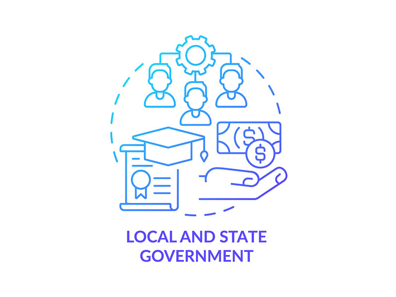 Local and state government blue gradient concept icon