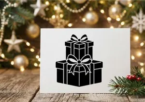 Schwarz-weiß Weihnachtsgeschenkboxen mit Bändern und Schleifen