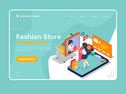 Fashion store illustration - Landing page illustration template