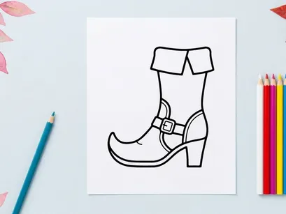 Einzelner Winterstiefel mit verstellbarem Riemen und Schnalle. Isoliertes Schuhdesign für den Außenbereich oder modischen Einsatz mit sicherem Verschluss.