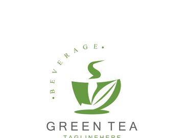 Green tea logo, herbal, leaf health minimal design template preview picture