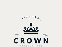 Crown logo simple design template. Vintage Crown Logo Royal King Queen concept symbol icon