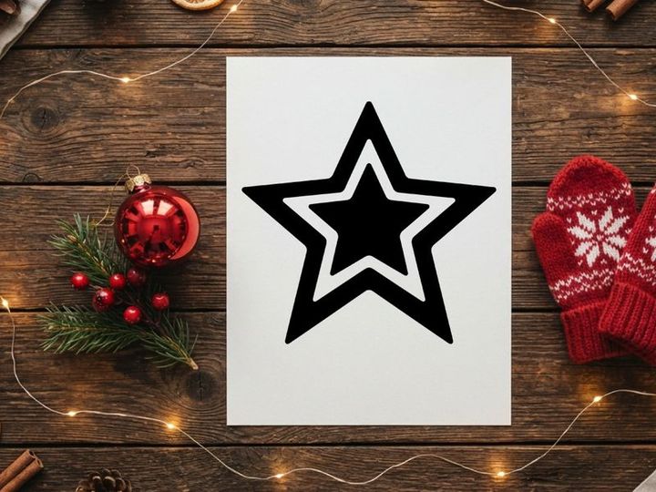 Stylish black star outline icon for holiday or celebration themes