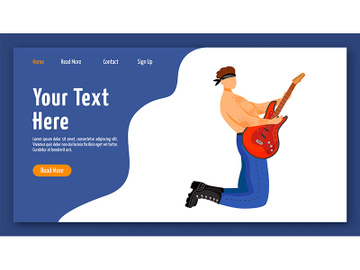 Guitarist landing page vector template preview picture