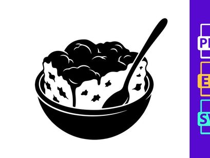 Dessert bowl with ice cream and spoon