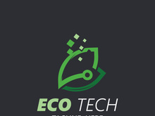 Eco technology business vector design modern. Nature technology logo with leaf and circuit tech minimalist vector illustration