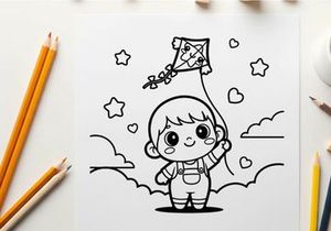Cute baby dreaming with stars vector illustration