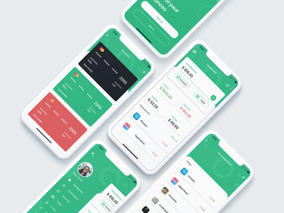 Wallet Banking app UI kit for XD