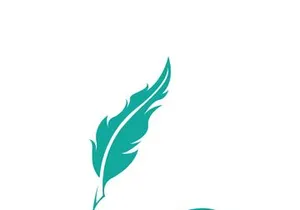 Feather quill design icon and logo illustration classic stationery