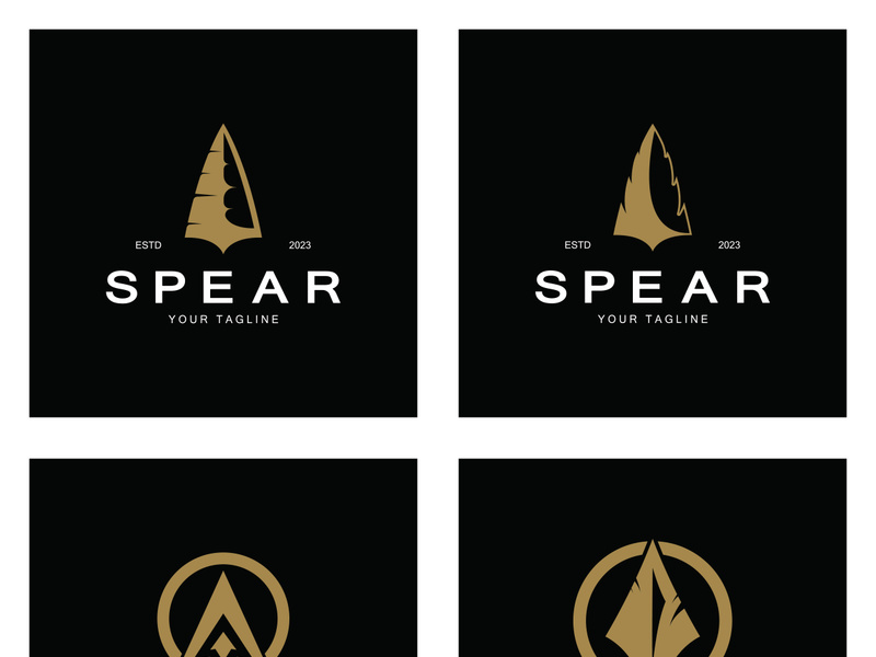 Spear logo icon vector illustration design.Head spear logo vintage illustration design vector