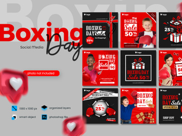 Boxing Day Sale Kids Fashion Social Media Post template preview picture