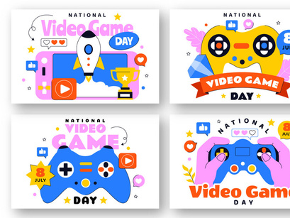 10 National Video Game Day Illustration