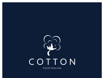 Soft natural organic cotton flower plant logo for cotton plantations, industries,business,textile,clothing and beauty,vector preview picture