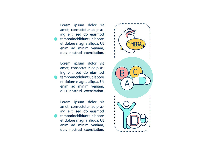 Vitamin supplements concept icon with text
