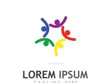 Community of people logo design with creative idea.