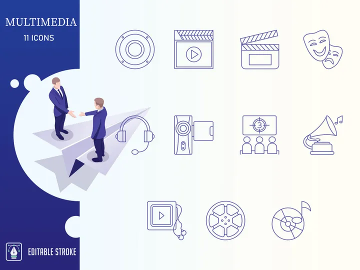 Outline : Multimedia Icon set