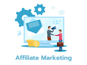 Affiliate marketing flat vector illustration preview picture