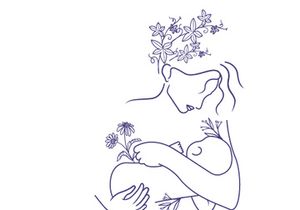 Happy Mother's Day Art Line Illustration