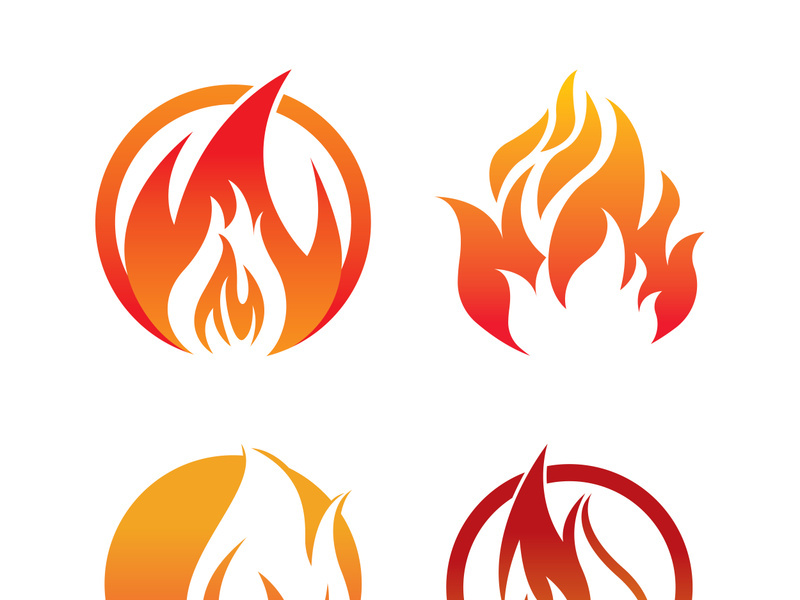 Fire logo design illustration and fire symbol icon vector
