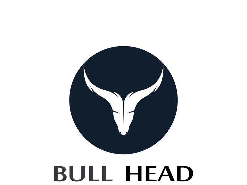 Retro vintage bull head horns logo.