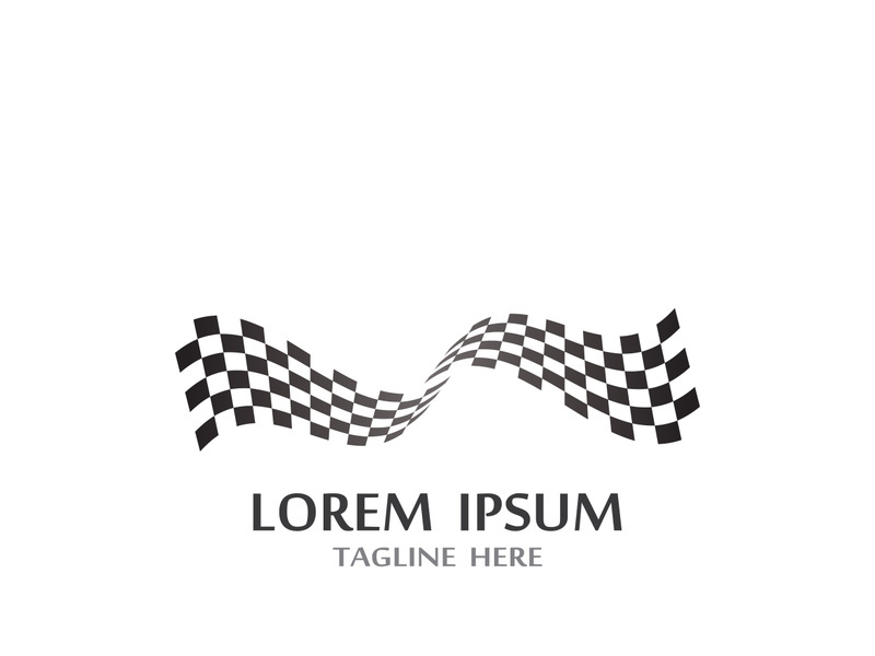 Creative and modern racing flag logo design.