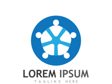 Community of people logo design with creative idea.