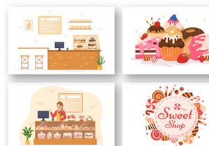 12 Sweet Shop Illustration