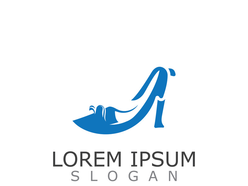 Women shoes logo design High heel fashion icon template vector for business store