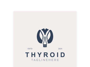 Thyroid Gland human Endocrine System structure logo thyroid care simple template design preview picture