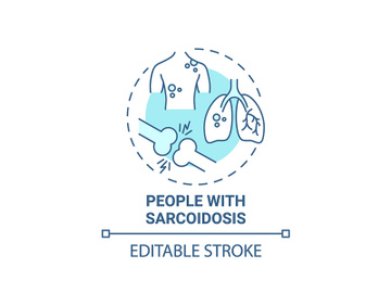 People with sarcoidsis blue concept icon preview picture