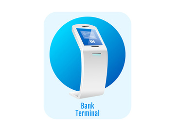 Bank terminal flat concept icon preview picture