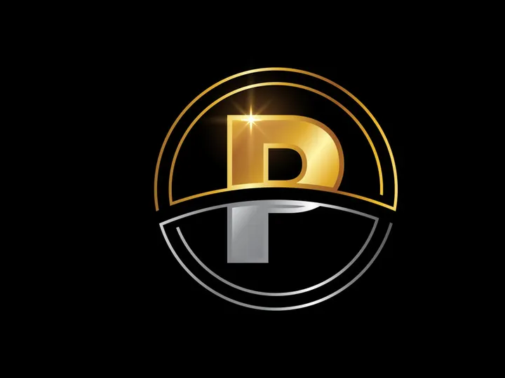 Initial English alphabet with circle frame. Golden and silver color alphabet symbol for corporate business identity