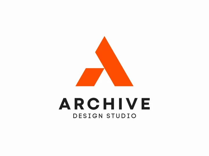 Orange and Black Modern Architecture Interior Design Logo Template