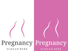 Abstract logo of mother or woman carrying baby or pregnant. Logos for clinics, pharmacies and hospitals.