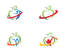 Healthy apple vector icon