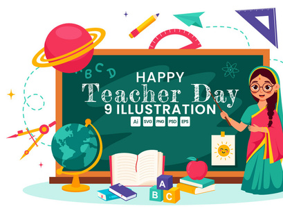 9 Teacher Day in India Illustration