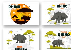10 World Rhino Day Illustration