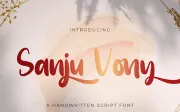 Sanju Vony - Handwritten Font