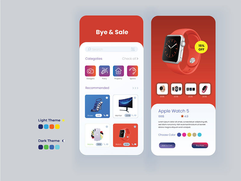 Product Bye and Sale Mobile App UI Kit