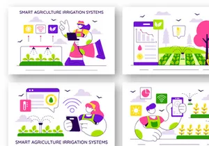 10 Smart Agriculture Irrigation Systems Illustration