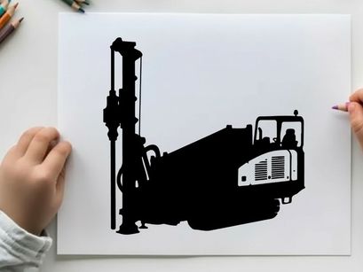 Silhouette of a drilling rig or industrial equipment machine