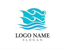 Wave beach vector illustration design logo