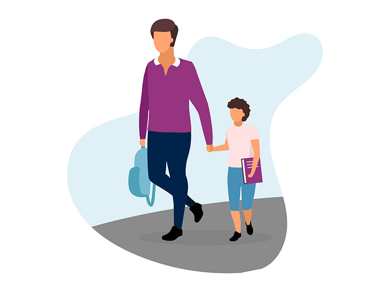 Father with son flat illustration